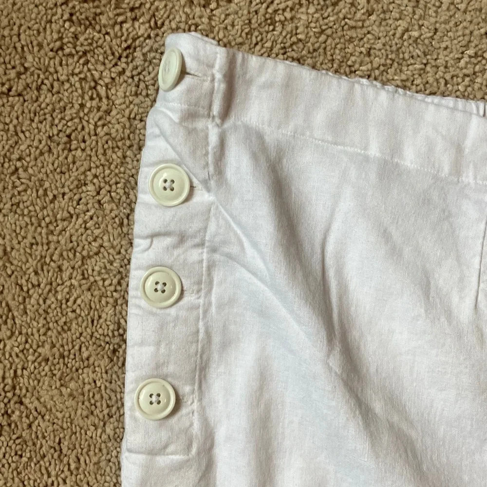 White linen wide leg pants, completely lined - Picture 3 of 3